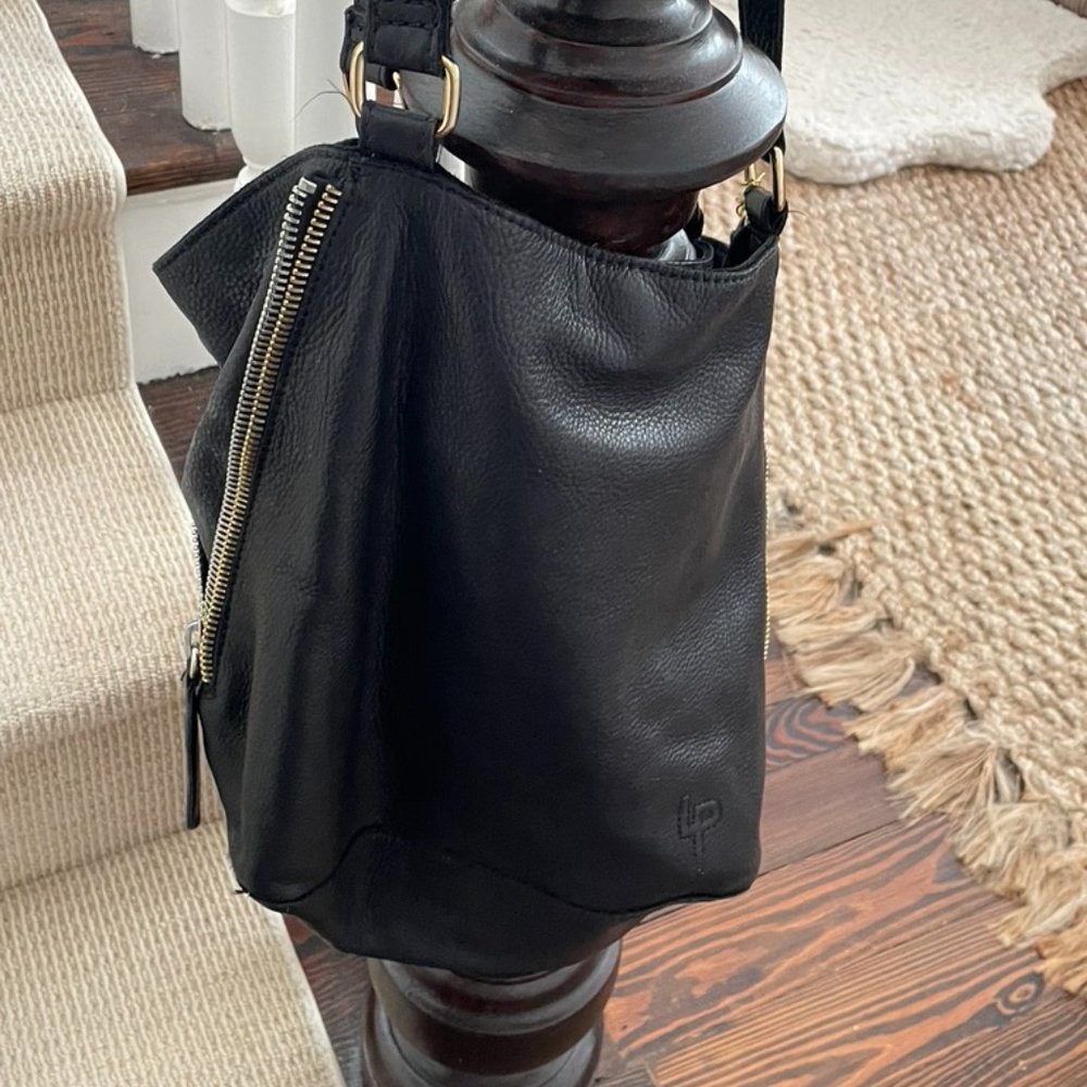 Linea Pelle Black Leather Tote